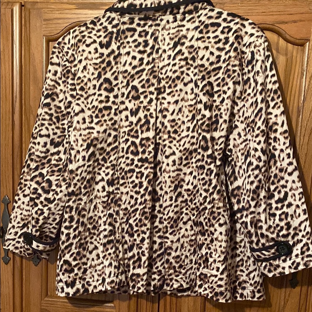 Chico's Brown and Black Leopard Print Blazer (Chico size 3) - Picture 3 of 3